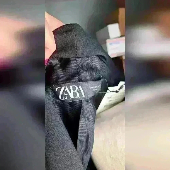 Zara black blazer dress with golden buttons double-breasted style size xs - Picture 7 of 16